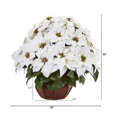 Image showing  22 in. Poinsettia Artificial Arrangement in Decorative Planter