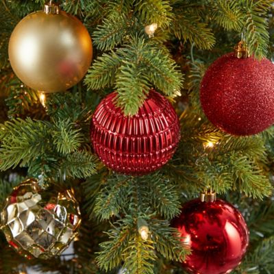Image showing  3 in. Shatterproof Christmas Tree Ornament Box Set with Reusable Box, Gold, 40-Pack