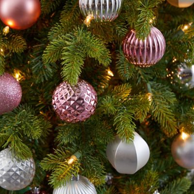 Image showing  2 in. Shatterproof Christmas Tree Ornament Set with Reusable Tube, Pink, 101-Pack