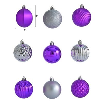 Image showing  2 in. Shatterproof Christmas Tree Ornament Set with Reusable Tube, Silver, 101-Pack