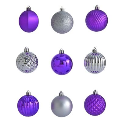 Image showing  2 in. Shatterproof Christmas Tree Ornament Set with Reusable Tube, Silver, 101-Pack