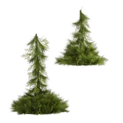 Image showing  24 in. and 36 in. Tabletop/Hanging Artificial Christmas Tree Decor, 2-Pack