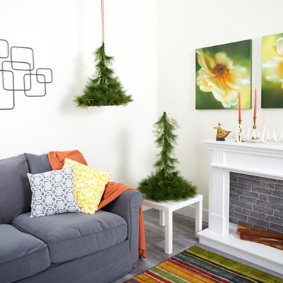 Image showing  24 in. and 36 in. Tabletop/Hanging Artificial Christmas Tree Decor, 2-Pack