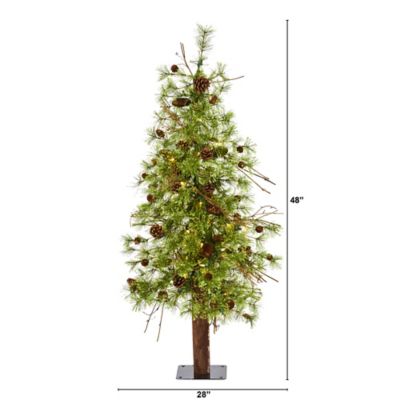 Image showing  4 ft. Wyoming Alpine Artificial Christmas Tree with Clear Multifunction LED Lights
