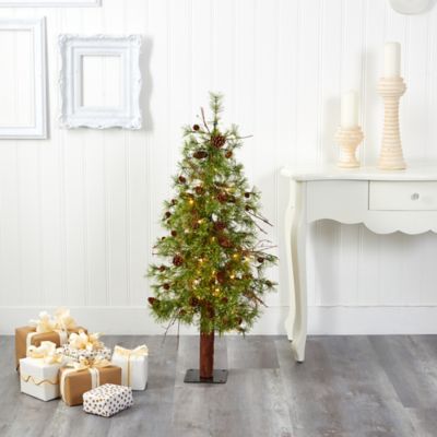 Image showing 5 th Nearly Natural 4 ft. Wyoming Alpine Artificial Christmas Tree with Clear Multifunction LED Lights