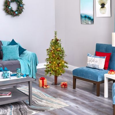 Image showing 6 th Nearly Natural 4 ft. Wyoming Alpine Artificial Christmas Tree with Clear Multifunction LED Lights