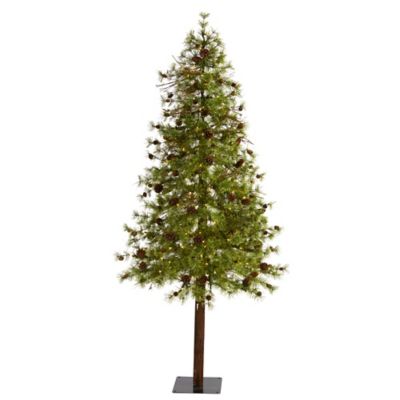Nearly Natural 7 ft. Wyoming Alpine Artificial Christmas Tree with Clear LED Lights