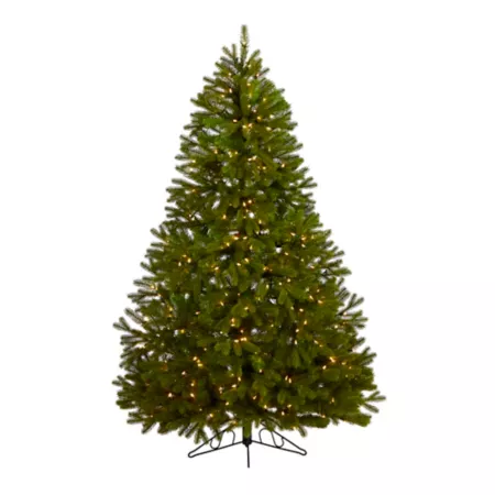 Nearly Natural 6' Cambridge Spruce Flatback Artificial Christmas Tree with Multi-Function LED Lights Artificial Christmas Trees