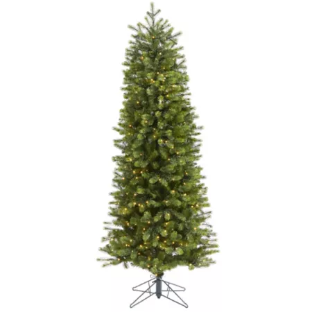 6.5 ft Slim Colorado Mountain Spruce Artificial Christmas Tree with Nearly Natural LED Lights Artificial Christmas Trees