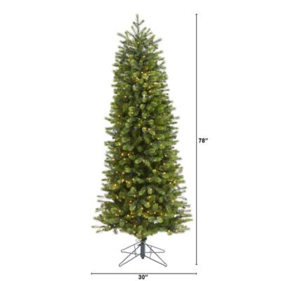 Image showing  6.5 ft. Slim Colorado Mountain Spruce Artificial Christmas Tree with LED Lights
