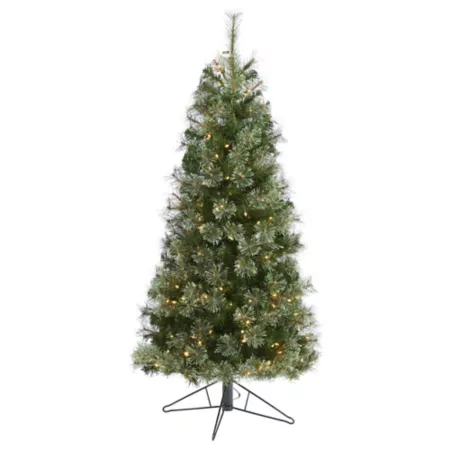 5 ft Slim Almost Natural Cashmere Artificial Christmas Tree with Warm White Lights and Bendable Branches Artificial Christmas Trees