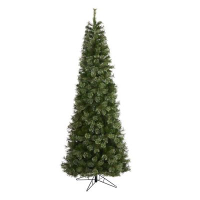 Image showing  9 ft. Cashmere Slim Artificial Christmas Tree with Warm White Lights and Bendable Branches