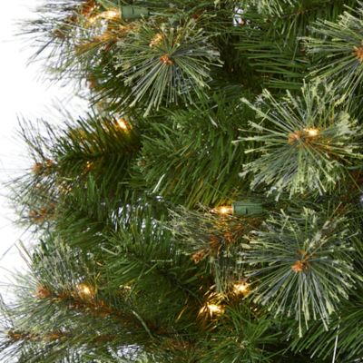 Image showing  9 ft. Cashmere Slim Artificial Christmas Tree with Warm White Lights and Bendable Branches