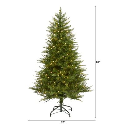 Image showing  5 ft. Wisconsin Fir Artificial Christmas Tree with Warm White LED Lights and Bendable Branches