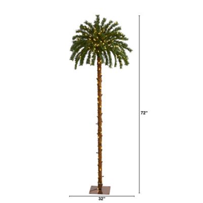 Image showing  6 ft. Christmas Palm Artificial Tree with Warm White LED Lights