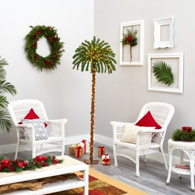 Image showing  6 ft. Christmas Palm Artificial Tree with Warm White LED Lights