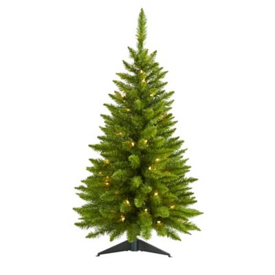 Nearly Natural 3 ft. Providence Pine Artificial Christmas Tree with Clear LED Lights