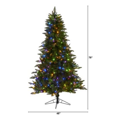 Image showing  6.5 ft. Vermont Spruce Artificial Christmas Tree with LED Lights