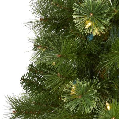 Image showing  6 ft. Green Pencil Artificial Christmas Tree with Clear Multifunction LED Lights and Bendable Branches
