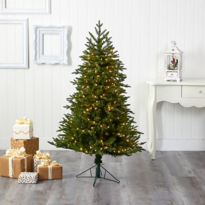 Image showing 5 th Nearly Natural 5 ft. Cambridge Fir Artificial Christmas Tree with Clear Multifunction LED Lights