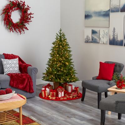 Image showing 6 th Nearly Natural 5 ft. Cambridge Fir Artificial Christmas Tree with Clear Multifunction LED Lights