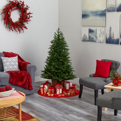 Image showing 7 th Nearly Natural 5 ft. Cambridge Fir Artificial Christmas Tree with Clear Multifunction LED Lights