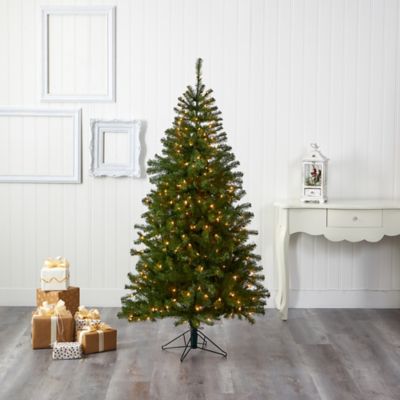 Image showing 1 th Nearly Natural 6 ft. Springfield Artificial Christmas Tree with 300 Warm Clear Lights and 596 Tips