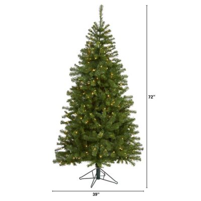 Image showing 2 th Nearly Natural 6 ft. Springfield Artificial Christmas Tree with 300 Warm Clear Lights and 596 Tips