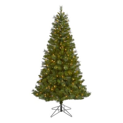 Nearly Natural 6 ft. Mount Hood Spruce Artificial Christmas Tree with 300 Warm White Lights and 673 Bendable Branches