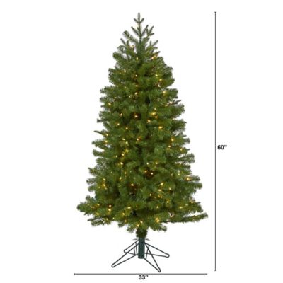 Image showing  5 ft. Vancouver Spruce Artificial Christmas Tree with Warm White Lights and Bendable Branches