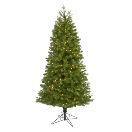 6.5 ft Nearly Natural Vancouver Spruce Artificial Christmas Tree with Warm White Lights and Bendable Branches Artificial Christmas Trees