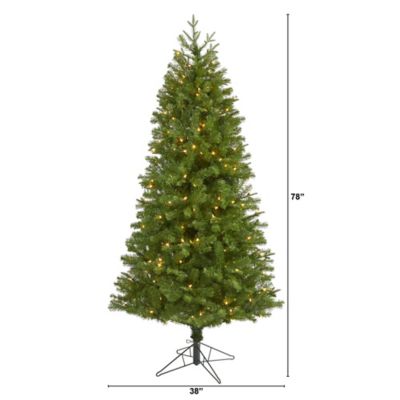 Image showing  6.5 ft. Vancouver Spruce Artificial Christmas Tree with Warm White Lights and Bendable Branches