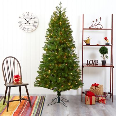 Image showing 5 th Nearly Natural 6.5 ft. Vancouver Spruce Artificial Christmas Tree with Warm White Lights and Bendable Branches