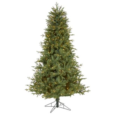 Nearly Natural 6.5 ft. New Hampshire Spruce Artificial Christmas Tree with Warm White Lights and Bendable Branches