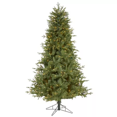 6.5 ft Nearly Natural New Hampshire Spruce Artificial Christmas Tree with Warm White Lights and Bendable Branches Artificial Christmas Trees