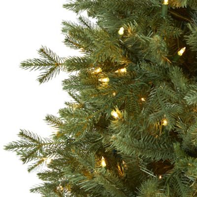 Image showing 2 th Nearly Natural 6.5 ft. New Hampshire Spruce Artificial Christmas Tree with Warm White Lights and Bendable Branches
