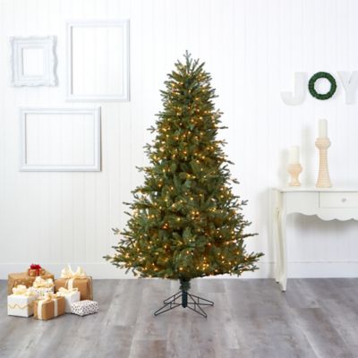 Image showing 4 th Nearly Natural 6.5 ft. New Hampshire Spruce Artificial Christmas Tree with Warm White Lights and Bendable Branches