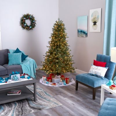 Image showing 5 th Nearly Natural 6.5 ft. New Hampshire Spruce Artificial Christmas Tree with Warm White Lights and Bendable Branches