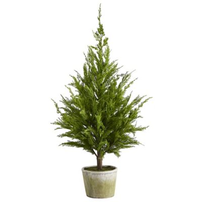 Nearly Natural 3.5 ft. Cedar Pine Natural Look Artificial Tree in Decorative Planter