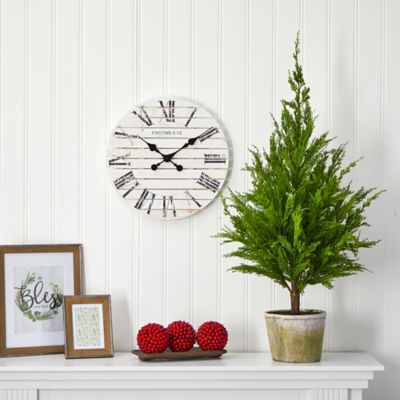 Image showing  3.5 ft. Artificial Cedar Pine Natural-Look Tree in Decorative Planter