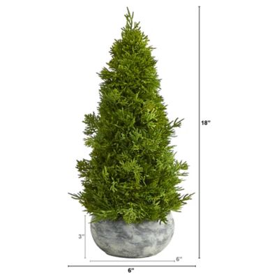 Image showing  18 in. Cypress Cone Artificial Tree in Decorative Planter