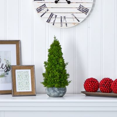 Image showing  18 in. Cypress Cone Artificial Tree in Decorative Planter