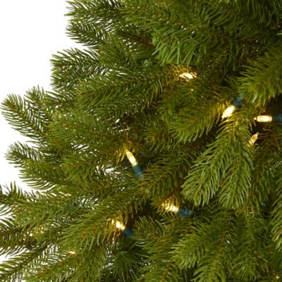 Image showing  4 ft. Cambridge Spruce Flat Back Artificial Christmas Tree with Warm White LED Lights