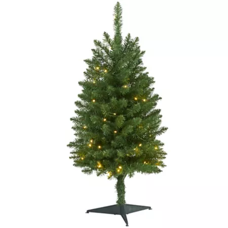 Nearly Natural 3-Foot Slim Green Mountain Pine Artificial Christmas Tree with Clear LED Lights Artificial Christmas Trees