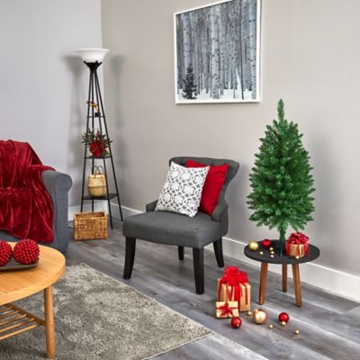 Image showing 5 th Nearly Natural 3 ft. Slim Green Mountain Pine Artificial Christmas Tree with Clear LED Lights