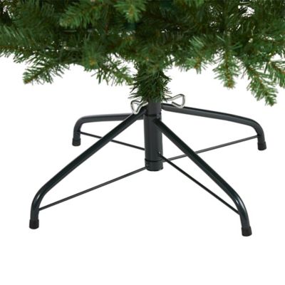 Image showing  6 ft. Slim Green Mountain Pine Artificial Christmas Tree with 250 Clear LED Lights