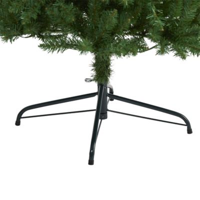 Image showing  7.5 ft. Slim Green Mountain Pine Artificial Christmas Tree with Clear LED Lights