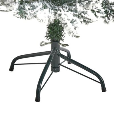 Image showing 3 th Nearly Natural 4 ft. Flocked Livingston Fir Artificial Christmas Tree with Pine Cones and Clear Warm LED Lights