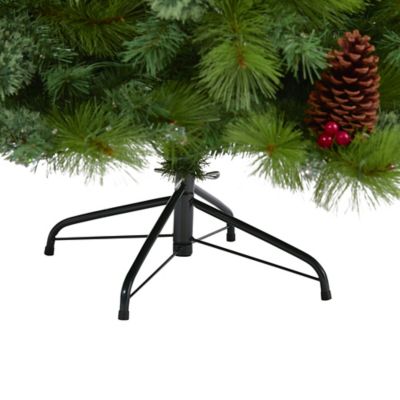 Image showing  6 ft. Montana Mixed Pine Artificial Christmas Tree with Pine Cones, Berries and 350 Clear LED Lights