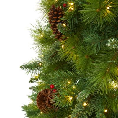 Image showing  7 ft. Montana Mixed Pine Artificial Christmas Tree with Pine Cones, Berries and 500 Clear LED Lights